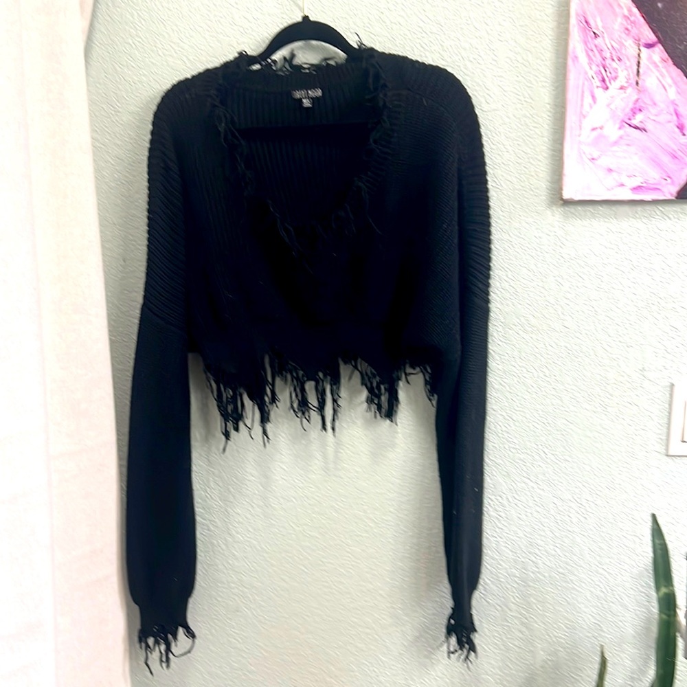 Current Mood black sweater crop